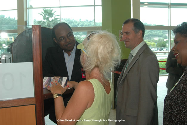 Minister of Tourism, Hon. Edmund Bartlett - Director of Tourism, Basil Smith, and Mayor of Montego Bay, Councilor Charles Sinclair Launch of Winter Tourism Season at Sangster International Airport, Saturday, December 15, 2007 - Sangster International Airport - MBJ Airports Limited, Montego Bay, Jamaica W.I. - Photographs by Net2Market.com - Barry J. Hough Sr, Photographer - Negril Travel Guide, Negril Jamaica WI - http://www.negriltravelguide.com - info@negriltravelguide.com...!