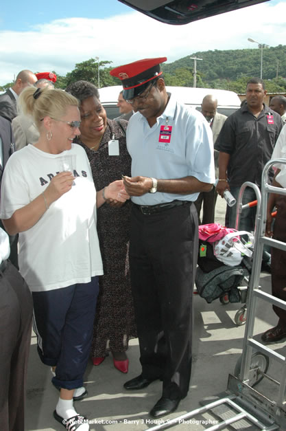 Minister of Tourism, Hon. Edmund Bartlett - Director of Tourism, Basil Smith, and Mayor of Montego Bay, Councillor Charles Sinclair Launch of Winter Tourism Season at Sangster International Airport, Saturday, December 15, 2007 - Sangster International Airport - MBJ Airports Limited, Montego Bay, Jamaica W.I. - Photographs by Net2Market.com - Barry J. Hough Sr, Photographer - Negril Travel Guide, Negril Jamaica WI - http://www.negriltravelguide.com - info@negriltravelguide.com...!